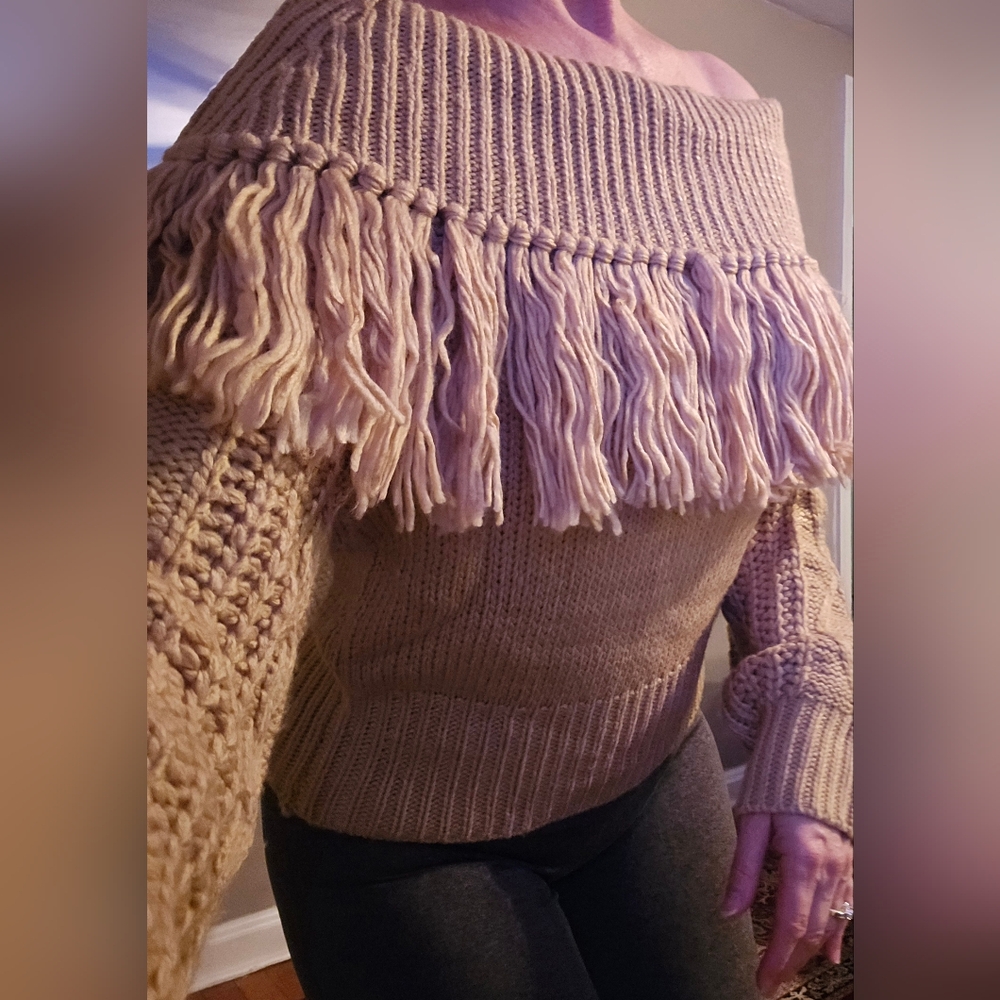 Blue B Collection Fringe Sweater
